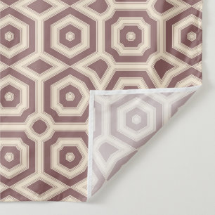 Beige Bruin Geometrisch Patroon Art Deco Wandkleed