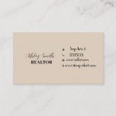 Beige bruin gepersonaliseerd visitekaartje (Voorkant)