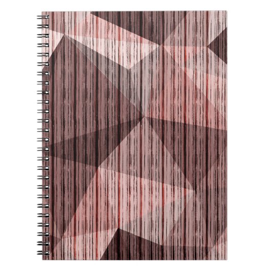 Beige, bruin gestructureerd polygonaal notitieboek (Voorkant)