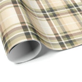 Beige Bruin Groen Tartan Plaid Gift voor Hem Cadeaupapier (Rol Hoek)