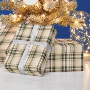 Beige Bruin Groen Tartan Schotse Ruit Cadeau voor Cadeaupapier