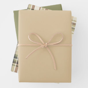 Beige Bruin Groen Tartan Schotse Ruit Cadeau voor Inpakpapier Vel