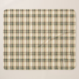 Beige Bruin Groen Tartan Schotse Ruit Cadeau voor  Sherpa Deken