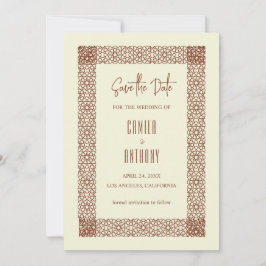 Beige Bruin Islamitisch Geometrisch Twee Grens Bru Kaart