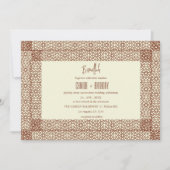 Beige Bruin Islamitisch Geometrisch Twee Grens Bru Kaart (Voorkant)