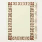 Beige Bruin Islamitisch Geometrisch Twee Grens Bru Planner (Achterkant)