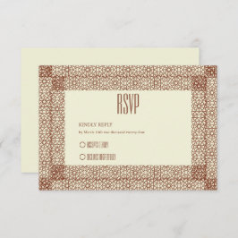 Beige Bruin Islamitisch Geometrisch Twee Grens Bru RSVP Kaartje