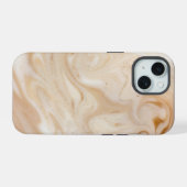beige bruin marmer iPhone 15 case (Achterkant horizontaal)