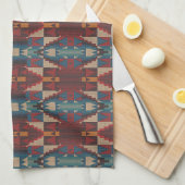 Beige Bruin Maroon Rood Donkerblauw Blauwgroen Tri Theedoek (Quarter Fold)