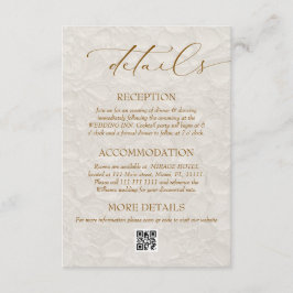 Beige Bruin Mini Elegante Trouwdetails Informatiekaartje