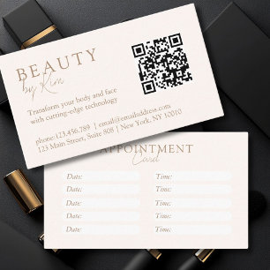 Beige & Bruin, Minimaal, Elegant, Salon Afsprakenkaartje