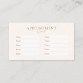 Beige & Bruin, Minimaal, Elegant, Salon Afsprakenkaartje (Achterkant)