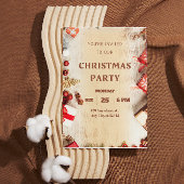 Beige Bruin Moderne Uitnodiging van het Kerstmispa