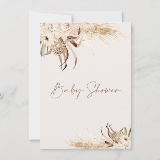 Beige bruin Pampas Grass Vrijgezellenfeest Kaart (Achterkant)