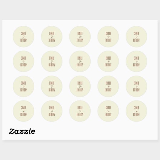 Beige Bruin Ronde Sticker (Vel)