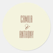 Beige Bruin Ronde Sticker (Voorkant)