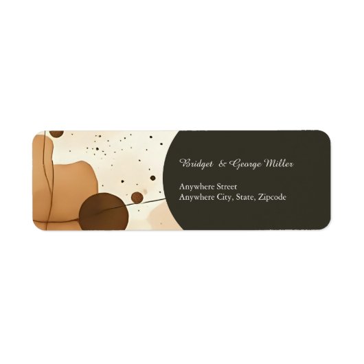 beige bruin Rustic Warm abstract Retour Adres Etiket (Voorkant)