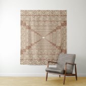 Beige Bruin Rustieke Islamitische Geometrische Enk Wandkleed (In situ)