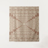 Beige Bruin Rustieke Islamitische Geometrische Enk Wandkleed (Voorkant)