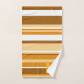 beige bruin & witte strepen monogram bad handdoek (Handdoek)