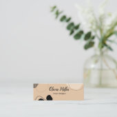 Beige Bruine Abstract Boho Moderne Professionele Mini Visitekaartje (Staand voorkant)