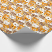 Beige & Bruine Beren hoofden | Cadeaupapier (Hoek)