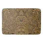 Beige & Bruine Bloemen Paisley Patroon Badmat (Voorkant)