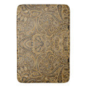 Beige & Bruine Bloemen Paisley Patroon Badmat (Voorkant Verticaal)