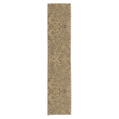 Beige & Bruine Bloemen Paisley Patroon Korte Tafelloper (Voorkant)