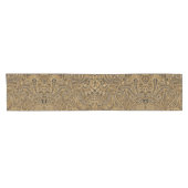 Beige & Bruine Bloemen Paisley Patroon Korte Tafelloper (Horizontaal)