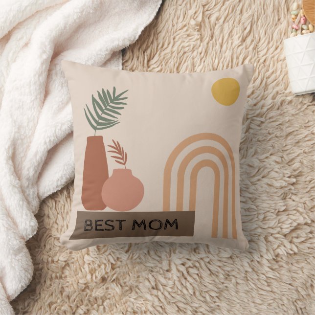 Beige Bruine Bohemian Vierkante Kussen (Deken)