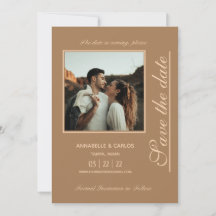 Beige Bruine Boho Bewaar de Datum