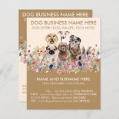 Beige Bruine Botanische Honden Flyer (Voorkant / Achterkant)