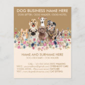 Beige Bruine Botanische Honden Flyer (Achterkant)