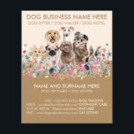 Beige Bruine Botanische Honden Flyer<br><div class="desc">Beige Bruine Botanische Honden Flyer</div>