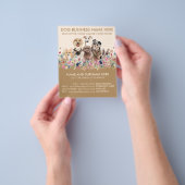 Beige Bruine Botanische Honden Flyer (Hand)