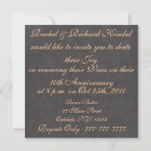 Beige & bruine DAMASK CLASSIC Wedding INVITATION Kaart (Achterkant)