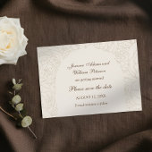 Beige bruine elegante bruiloft save the date