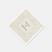 Beige bruine elegante gepersonaliseerde bruiloft s servet (Hoek)