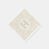 Beige bruine elegante gepersonaliseerde bruiloft s servet (Hoek)