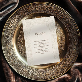 Beige bruine elegante trouwbehuizingskaart informatiekaartje