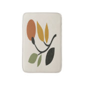 Beige, bruine en groene botanische afbeelding badmat (Voorkant Verticaal)