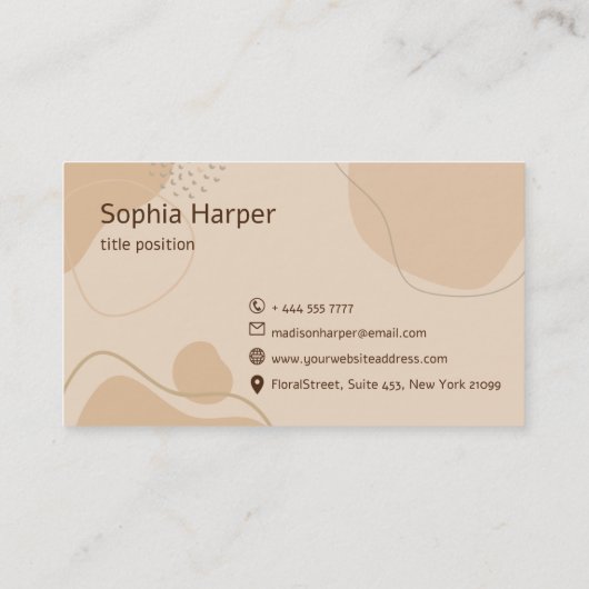 Beige & Bruine Esthetisch Visitekaartje (Achterkant)