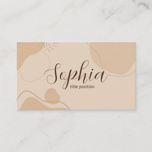 Beige & Bruine Esthetisch Visitekaartje (Voorkant)