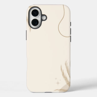 Beige Bruine Esthetische Bloemige Linktree Achterg iPhone 16 Plus Hoesje