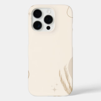 Beige Bruine Esthetische Bloemige Linktree Achterg iPhone 16 Pro Hoesje