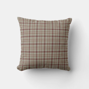 Beige Bruine Geruite Klassieke Patroon Rustieke Kussen