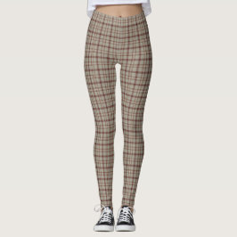 Beige Bruine Geruite Klassieke Patroon Rustieke Leggings