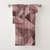 Beige, bruine getextureerde veelhoekige bad handdoek (Insitu)