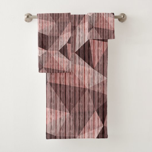 Beige, bruine getextureerde veelhoekige bad handdoek (Insitu)